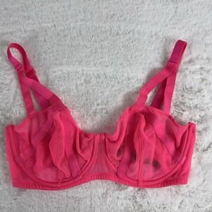Victorias Secret Bra Very Sexy Unlined Sheer‎ Mesh Underwire Hot Pink 34DD 34 DD